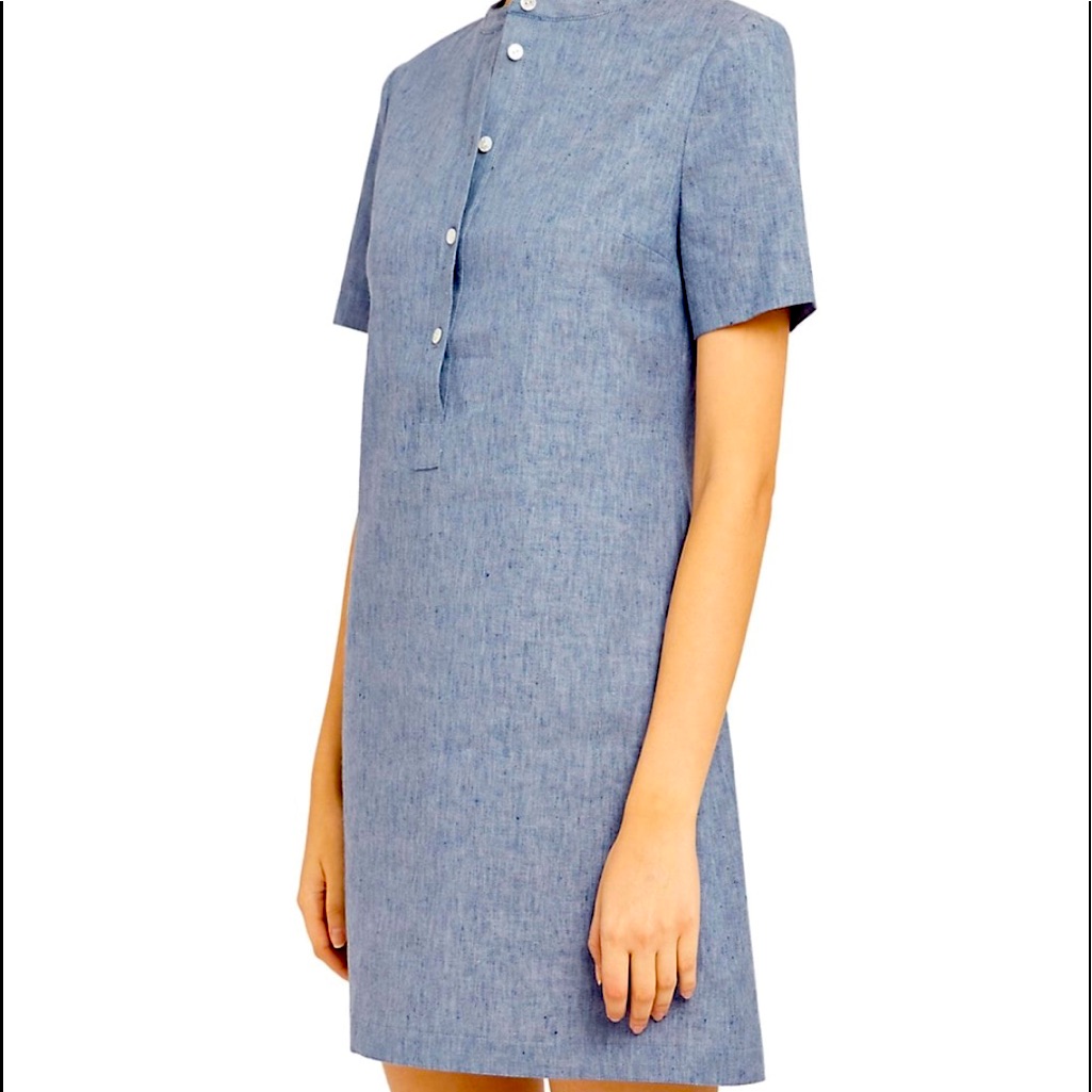 Theory Trapeze Chambray Mini Dress